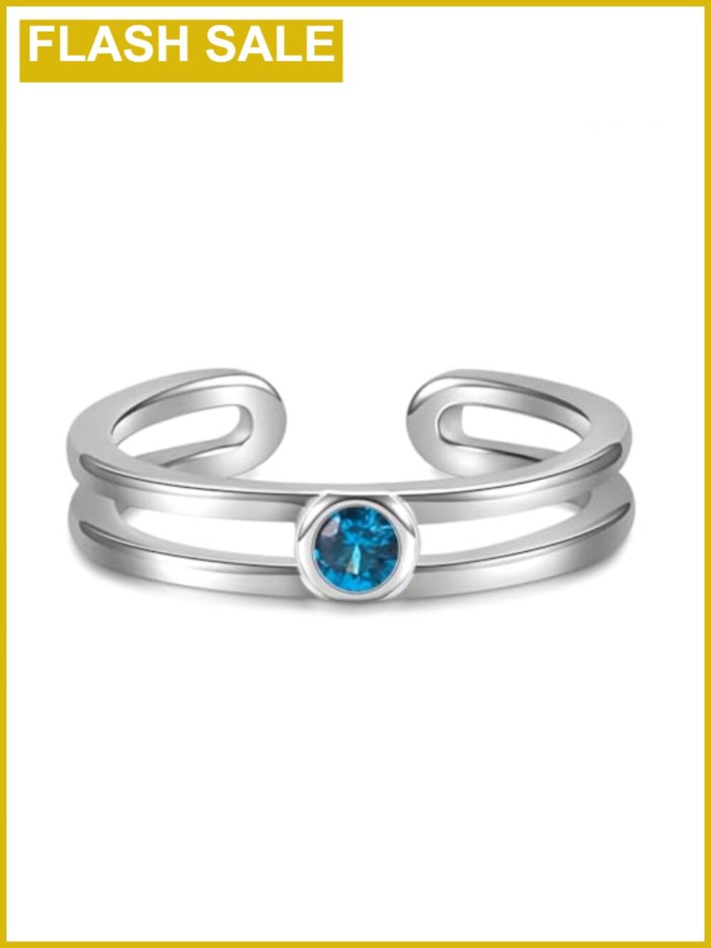 Sterling Silver Birthstone Toe Ring Adjustable Minimalist Summer Beach Jewelry